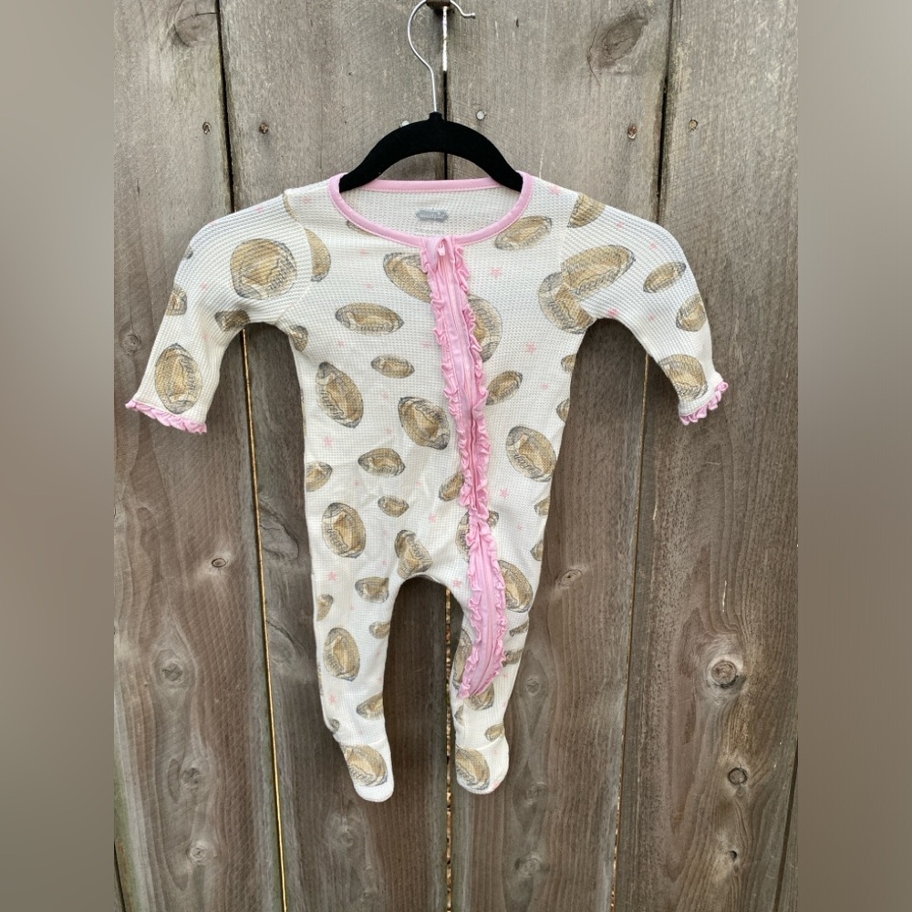 Mud Pie Pink Football One Piece 3-6 months